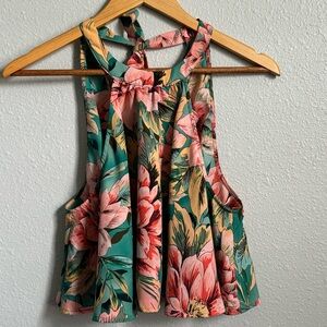 Medium, Mateo Tie Back Top, Show me your Mumu crop top- tropical - floral